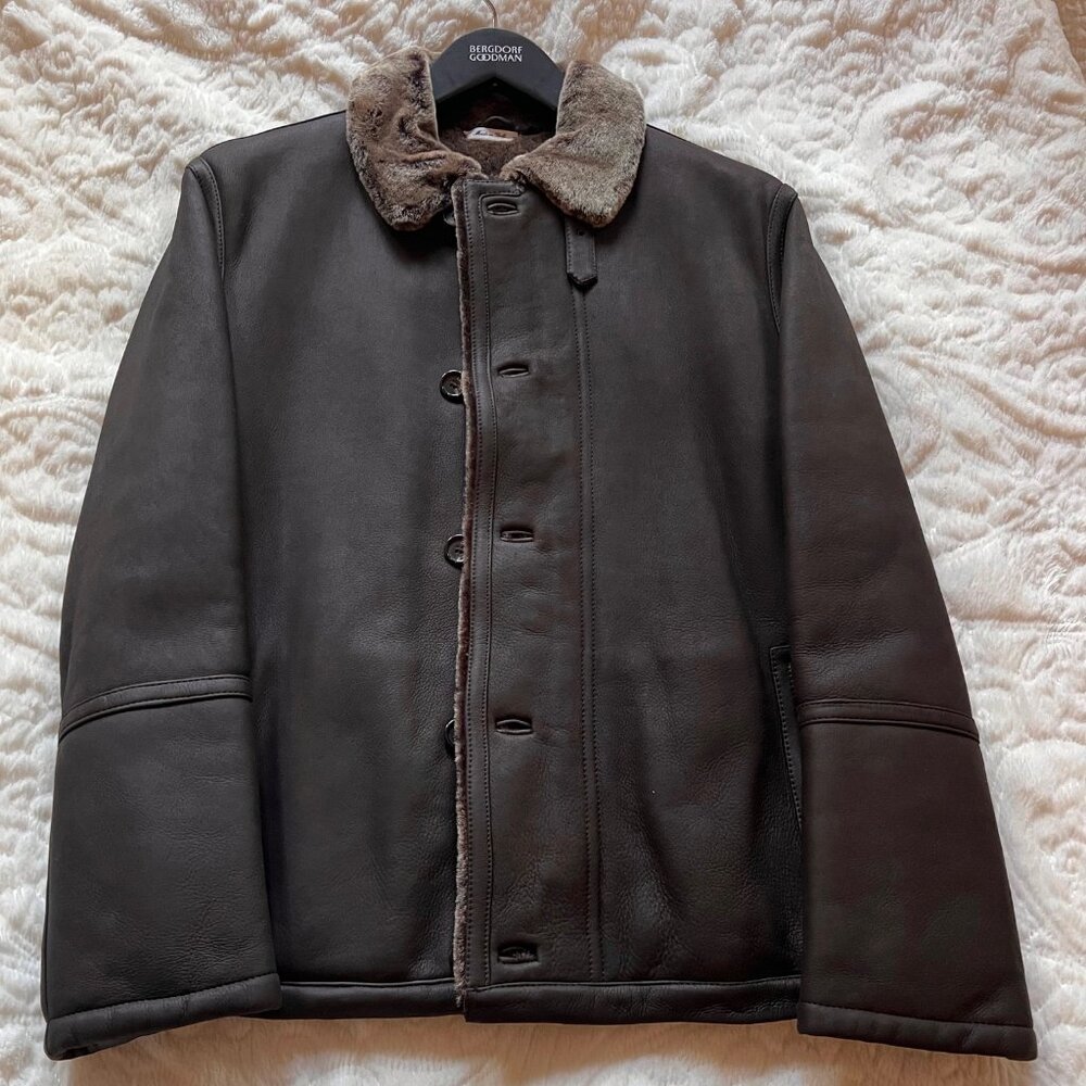 Longhi Brown Leather Jacket (Size 48)